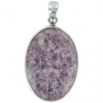 Pendentif avec carte Lépidolite Argent - Tranche 3 à 3,5 cm