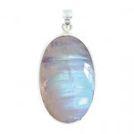 Pendentif avec carte Pierre de Lune Argent - Tranche 3 à 3,5 cm