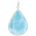 Pendentif avec carte Larimar Argent - Tranche 4 à 4,5 cm