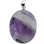 Pendentif avec carte Améthyste Lace Argent  - Tranche 3,5 à 4 cm