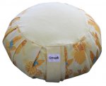 Zafu en Sarrasin Imprimé Tropical Jaune