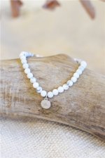 Bracelet Howlite Blanche Perles rondes 4 mm