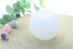 Photophore en Cristal de Sel Blanc Rond