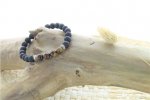 Bracelet Pierre de lave et Oeil de Tigre Perles rondes 8 mm