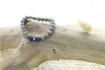 Bracelet Pyrite et Pierre de lave Perles rondes 8 mm