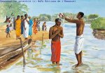 Le Baptême de Jésus  (Mt 3,13), Carte simple Vie de Jésus Mafa