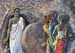 Le Tombeau Vide  (Mt 28,1), Carte simple Vie de Jésus Mafa