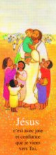 Lot de 25 - Signet Maïté Roche Jésus et Enfants - Jésus c'est avec joie et confiance