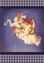 Lot de 10 - carte double Anges musiciens