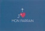 Lot de 10 - Carte simple J'aime mon parrain