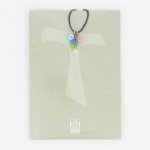 Pendentif Tau multicolor en Verre de Murano