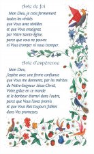 Image Prière : Acte de Foi, acte d'Espérance, Acte de charité, Acte de Contrition