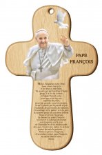 Croix bois imprimée Pape François