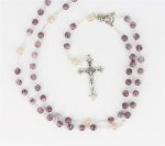 Chapelet Perles marbrées mauve 50cm