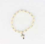Bracelet imitation perles sur ruban élastique - diam 6cm