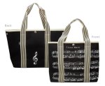 CANVAS TOTE BAG WITH TREBLE CLEF/SHEET MUSIC DESIGN SAC