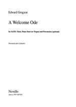 EDWARD GREGSON: A WELCOME ODE (PERCUSSION PART)