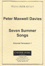 PETER MAXWELL DAVIES: SEVEN SUMMER SONGS UNTUNED PERCUSSION PART 1