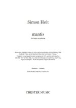 SIMON HOLT: MANTIS (TENOR SAXOPHONE)