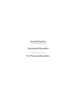 RUDRUM, KENNETH SENTIMENTAL RECORDERS RECORDERS AND PIANO