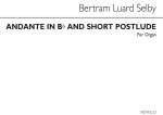 SELBY ANDANTE IN B FLAT AND SHORT POSTLUDE ORGAN