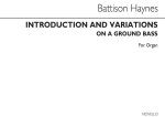 WALTER BATTISON HAYNES: INTRODUCTION AND VARIATIONS ON A GROUND BASS FOR ORGAN
