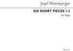 JOSEPH RHEINBERGER: SIX SHORT PIECES (NOS.1-3) ORGAN