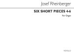 JOSEPH RHEINBERGER: SIX SHORT PIECES (NOS.4-6) ORGAN