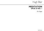 HUGH BLAIR: MEDITATION OP29 NO.1 ORGAN