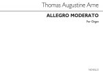 THOMAS ARNE: ALLEGRO MODERATO FOR ORGAN