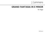JAAK NIKOLAAS LEMMENS: GRAND FANTASIA, THE STORM, IN E MINOR FOR ORGAN
