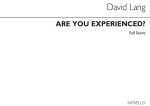 DAVID LANG: ARE YOU EXPERIENCED? (SCORE)