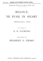 HERBERT E. CRIMP: REJOICE, YE PURE IN HEART (HYMN) SATB/ORGAN CHANT