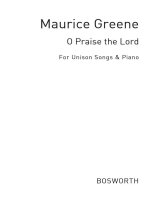 MAURICE GREENE: O PRAISE THE LORD ROPER (UNISON VOICE AND PIANO)