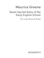 MAURICE GREENE: SEVEN SACRED SOLOS OF THE EARLY ENGLISH SCHOOL  (LOW VOICE)