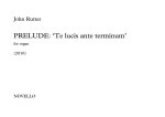 JOHN RUTTER: PRELUDE - TE LUCIS ANTE TERMINUM
