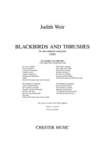 JUDITH WEIR: BLACKBIRDS AND THRUSHES - BASS-BARITONE/PIANO