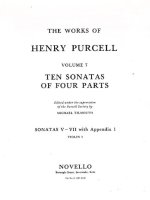 HENRY PURCELL: 10 SONATAS OF FOUR PARTS FOR VIOLIN 1 (SONATAS V-VII)