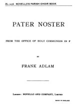 FRANK ADLAM: PATER NOSTER (LORD`S PRAYER) IN F SATB/ORGAN CHANT