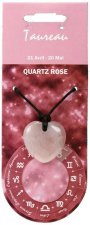 Pendentif cœur Zodiac - Taureau - Quartz rose