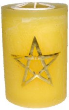 Bougie karma pentagramme - Jaune