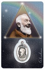 Médaille sur carte Padre Pio