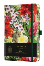Agenda 2021 semainier vertical grand format Eden leopard