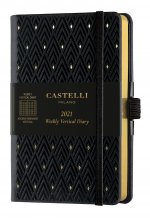 Agenda 2021 semainier vertical poche C&G diamant dore