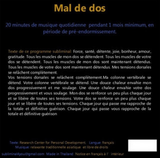 Programme Subliminal Audio - Mal de dos