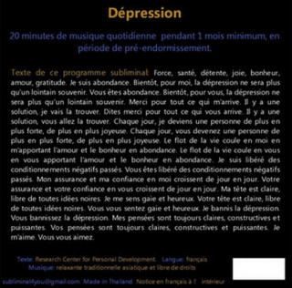 Programme Subliminal Audio - Dépression