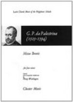 GIOVANNI PALESTRINA: MISSA BREVIS CHANT