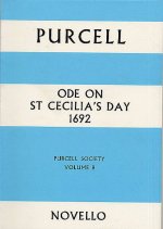 PURCELL SOCIETY VOLUME 8 - ODE ON ST CECILIA'S DAY 1692 (FULL SCORE) CHANT