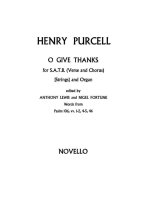 HENRY PURCELL: O GIVE THANKS UNTO THE LORD CHANT