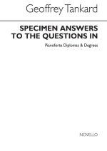 SPECIMEN ANSWERS TO THE QUESTIONS FOR PIANO DIPLOMAS/DEGREES LIVRE SUR LA MUSIQUE